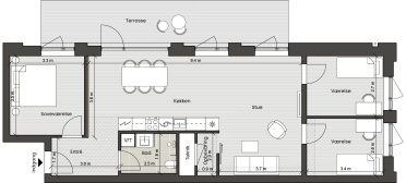 Plantegning for: Bolig 001 <wbr> Helsinkigade 7, st. 3
