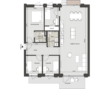 Plantegning for: Bolig 009 <wbr> Fortkaj 6, st.