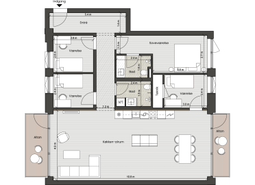 Plantegning for: Bolig 032 <wbr> Fortkaj 8, 1. th.