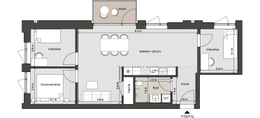 Plantegning for: Bolig 052 <wbr> Fortkaj 6, 2. mf.