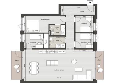 Plantegning for: Bolig 068 <wbr> Fortkaj 2, 3. 1
