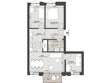 Plantegning for: Bolig 103 <wbr> Helsinkigade 11, 4. th.